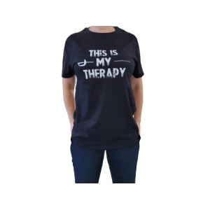 Tee shirt noir "this is my therapy"