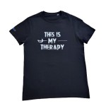 Tee shirt noir "this is my therapy"